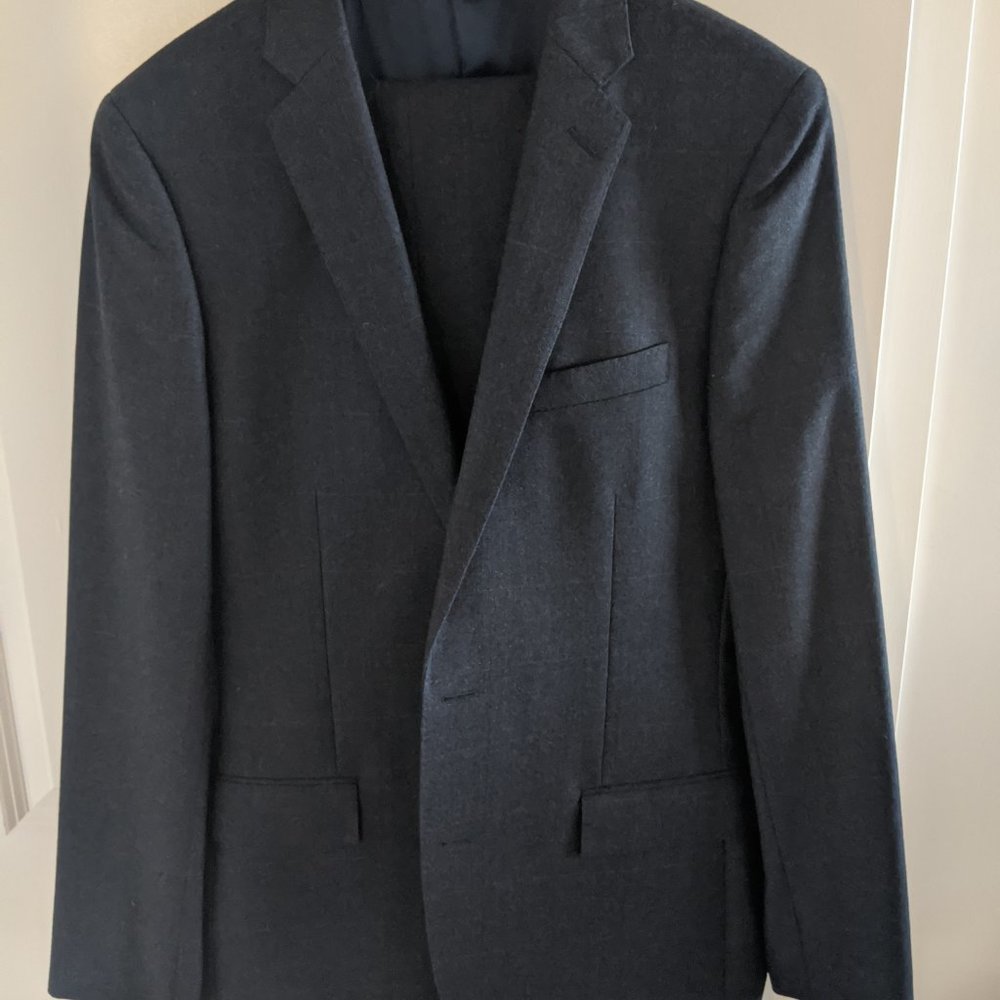 JCrew Ludlow Blue Windowpane Suit 40L